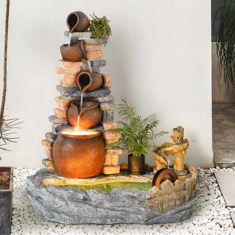 Turtle cylinder amphibious tank fish tank construction with flowing water family case large gold fish tank patio Balcony Fish Pool Brocade Carp