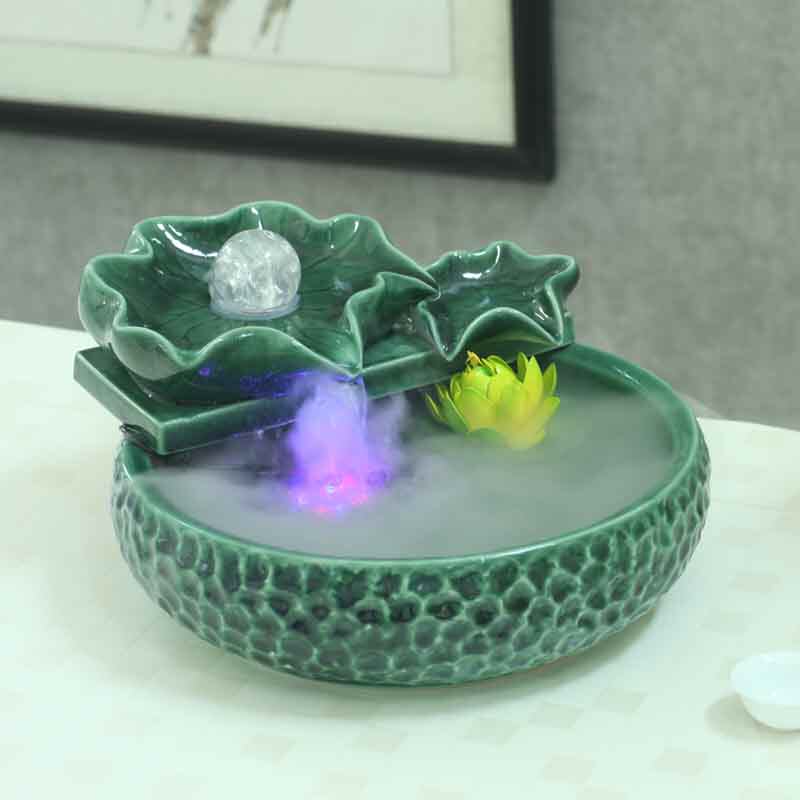 Special Price Sleeping Lotus ceramic fish tank Living room Aquarium Xuanguan Decoration Building Scenery Small Gold Fish Tank Mini Desktop Running Water
