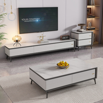 New 2024 slate coffee table TV cabinet modern simple living room home small apartment Nordic light luxury tea table combination