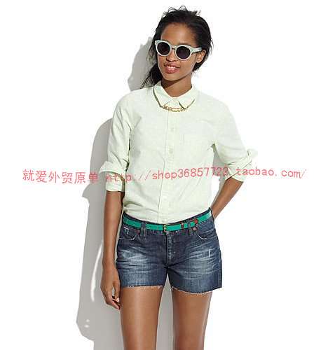 C1045【Just Love Foreign Trade Stores Usa】J Brand Sub-Brand Women's Washed Pure Cotton Denim Low-Waist Whiskered Shorts