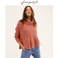 Free People Ribbed Đan áo len cổ cao Kiểu váy nhẹ Phụ nữ 2019 Thu mới Phong cách - Áo len những kiểu áo len dáng dài đẹp