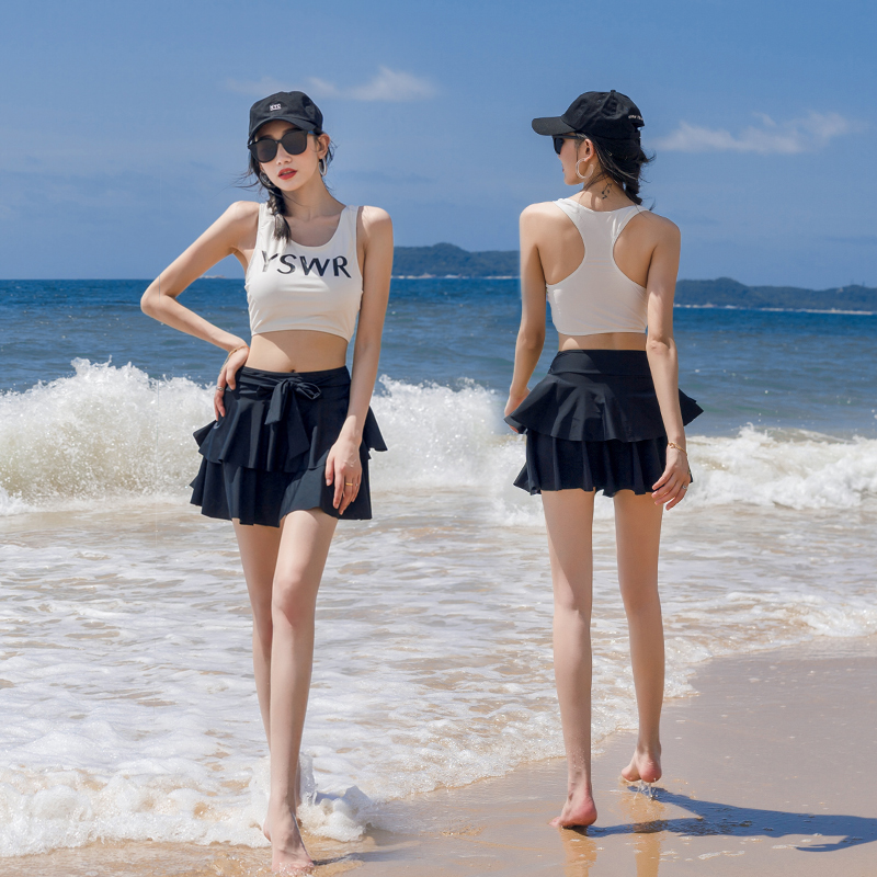 Swimsuit female summer seaside split skirt style 2021 new popular Korean ins conservative student fashion swimsuit