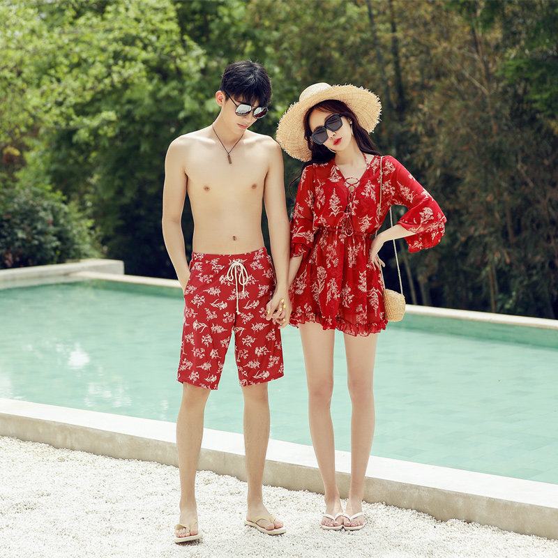 Couple Swimsuit Summer Set 2021 New Beach Waterpark Sunscreen Plus Size Bikini Swimsuit