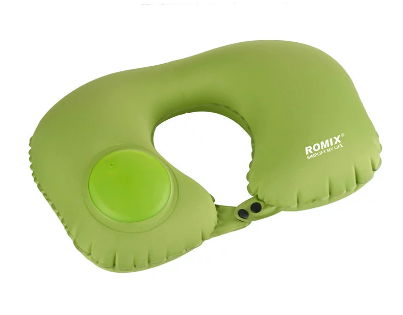 ROMIX máy bay du lịch gối ấn gối bơm hơi ngoài trời gối hình chữ U du lịch gối lưu trữ du lịch gối cổ