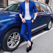 Summer Leisure Short Sleeves Suit Mens Coat Trends Han Edition Sashimi Youth Handsome Young Handsome students Western-style mens suit