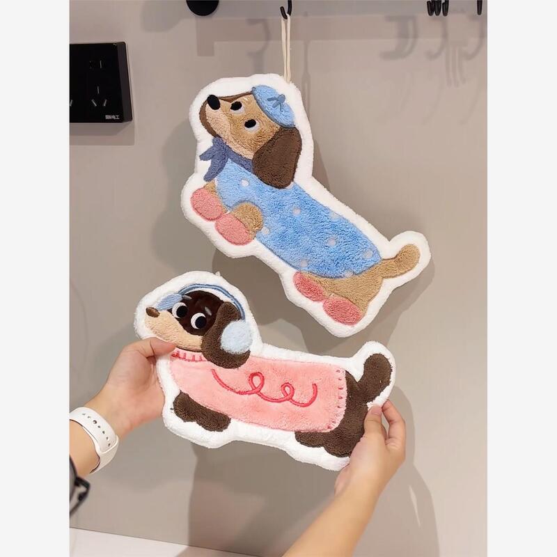 Puppy Hand Towel, Hanging Towel, Hand Cloth for Bathroom and Kitchen, Super Absorbent, Thickened Handkerchief, Cute and High-Looking Puppy Hand Towel, Hanging Towel, Hand Cloth for Bathroom and Kitchen, Super Absorbent, Thickened Handkerchief, Cute and High-Looking