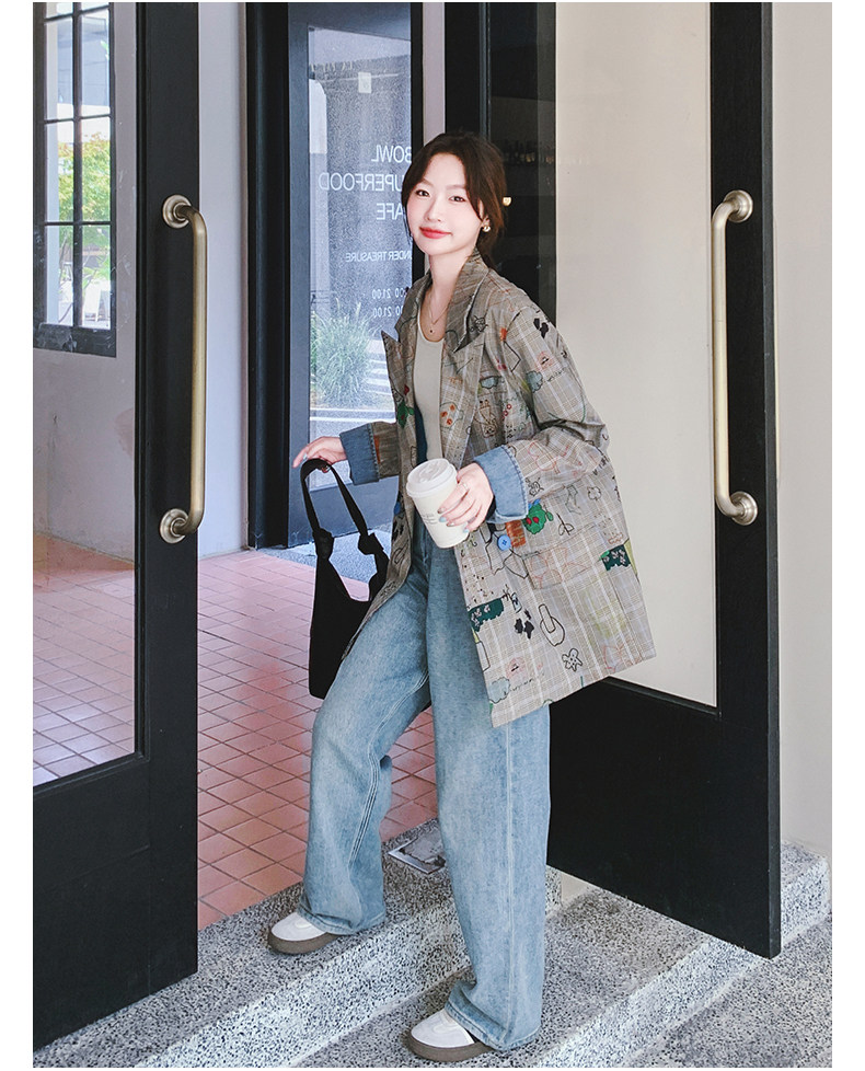 Цветной осенний дизайнерский пиджак классического кроя, тренд сезона, оверсайз 