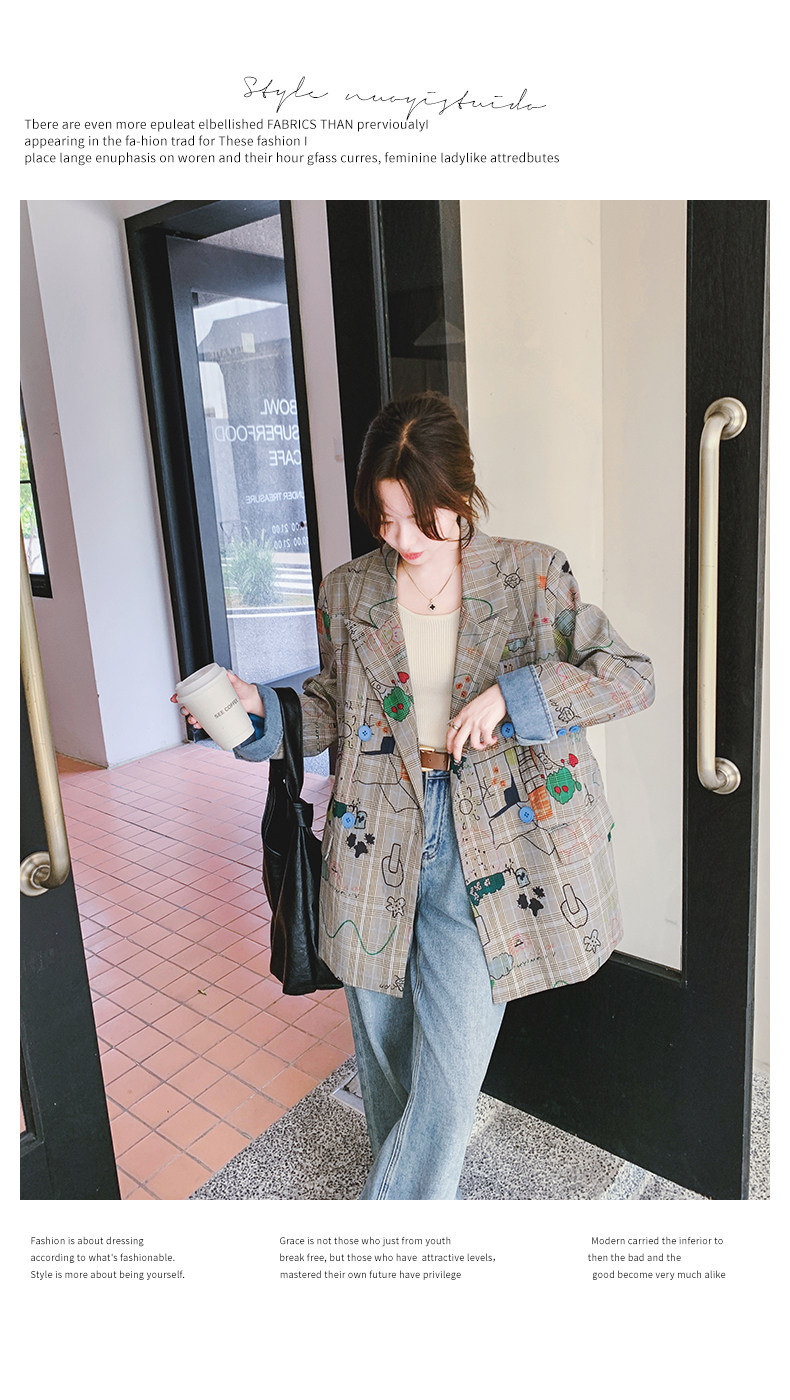 Цветной осенний дизайнерский пиджак классического кроя, тренд сезона, оверсайз 