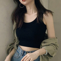 Sports vest womens outer wear 2022 summer new yoga fitness inner strap with chest pad short strap thin top