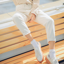 FENING MAJE new Korean version of loose Harlan jeans high waist Joker casual straight ankle-length pants women tide