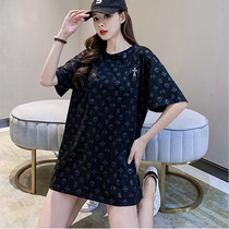 Tide Cards Short Sleeve Loose T-Shirt Woman 2022 Summer New ins net Red casual Fashion Heavy work half-sleeve lovers blouse