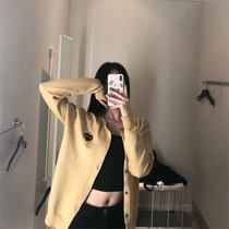 Charm champion autumn and winter wool knitting outside couple thin Korean sweater love bottoming cardigan coat women tide