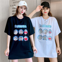 2022 Fall in the middle of a sleepover A Dream loose with a long section of scalding cartoon t-shirt woman 100 hitching for cat short sleeves Chains