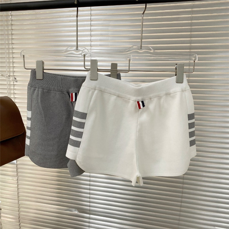 TB Hot Pants Woman 2022 Summer New Loose High Waist Display Slim Four Bars Casual Pants Knit Ice Silk Thin Shorts