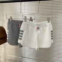 TB Hot Pants Woman 2022 Summer New Loose High Waist Display Slim Four Bars Casual Pants Knit Ice Silk Thin Shorts
