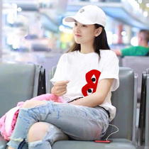 Short sleeve T-shirt female 2021 autumn new fashion brand Star same men Korean version cotton round neck loose half sleeve top