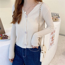 fening maje new Korean slim slim vneck long sleeve sweater knitted cardigan womens short coat coat
