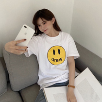 2021 summer new Ouyang Nana Justin Bieber star with drew loose men and women couple T-shirt short sleeve