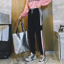 Hip Hop Black Sweatpants 2022 Spring Autumn New Casual Sports Pants Women Loose 100 Hitch Pants Bunches of printed pants