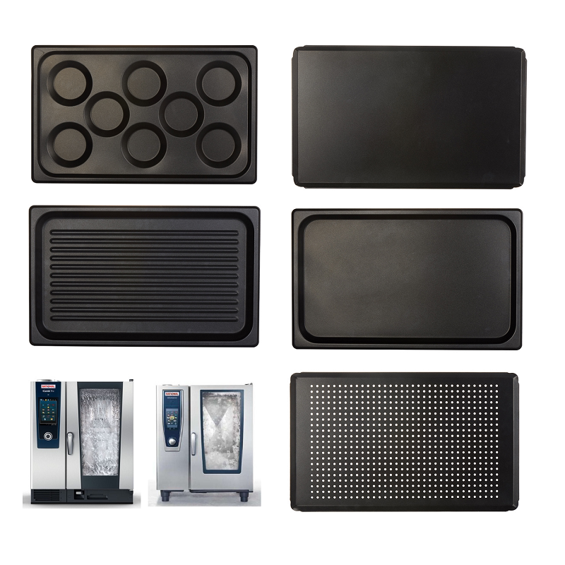 CURTA Lexin Confoden All-purpose Steam Oven 1 1GN Non-Stick Flat Baking Pan Fried Egg Pan with Hole Pan Beef Pan Rack