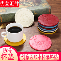 Creative round thick teacup insulation mat rubber coffee coasters ins Wind silicone non-slip conference room tea cup mat