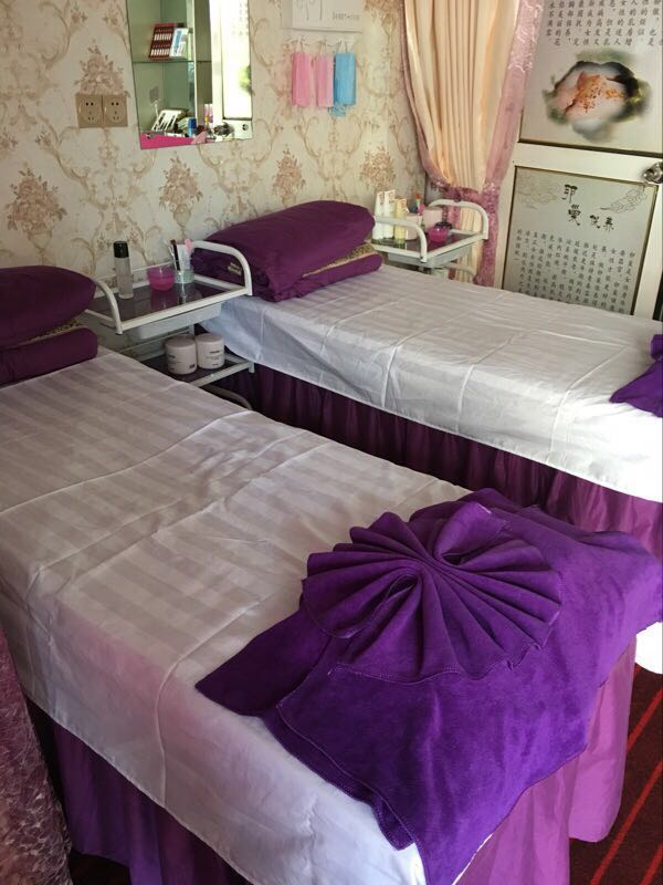 Bông làm đẹp khăn trải giường làm đẹp thẩm mỹ viện massage đặc biệt massage giường trắng tinh khiết với lỗ tấm ga trải nệm