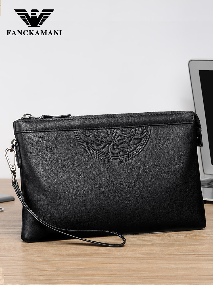 Kerry Armani Envelope Bag Men's Leather Business Men's Clutch Bag Casual Trendy Large Capacity Clutch Wallet