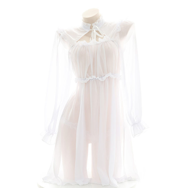 sexy chiffon nightgown ເຄິ່ງໂປ່ງໃສ, pajamas, ເຄື່ອງນຸ່ງຫົ່ມເຮືອນ, maid, maid, ຫ້ອງສ່ວນຕົວຮູບພາບເຄື່ອງນຸ່ງຫົ່ມສໍາລັບແມ່ຍິງ