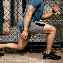AlphaGym double layer speed dry shorts Mens spring summer new collage running fitness quick dry elastic 50% pants