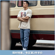 AlphaGym Contrast Baseball Print T-shirt Mens Summer American Vintage Fall Shoulder Cotton Short Sleeve Non-quality Do Not Refend