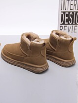 Customized outdoor snow boots for men and women fur integrated waterproof anti-slip cotton shoes hiking boots winter plus velvet and warm cotton