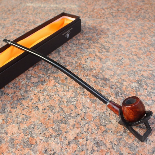 Длинный полюс Shinanmu Старый модный ручной сплошной деревянный фильтр изгибает сухой дым шелковой мешок, посвященный старейшинам