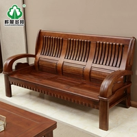 桦展多邦 Полный деревянный диван Комбинированная мебель для гостиной Новая китайская камфора дерево маленькая квартира 123 деревянный диван