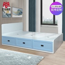 Nordic High Box Storage bed Sush Dradiers Customied 1 2 m 1 35m Floating Window Tatami Singer