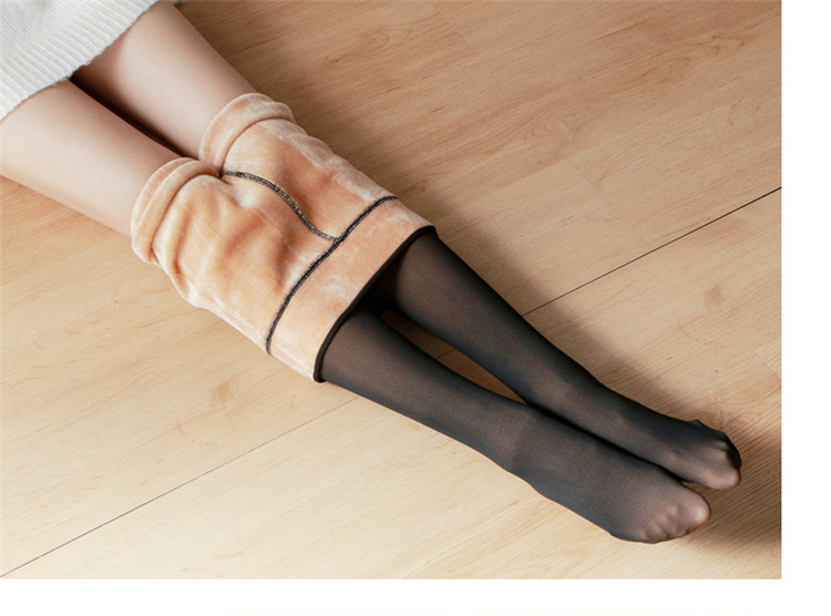 Mùa đông mờ quần legging giả thịt cộng với nhung dày ấm áp bó sát chân gầy cao eo thịt tất tăng chiều cao