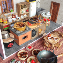 Mini kitchen small kitchen utensils really cooking can cook a full set of supplies household dishes bowl childish cooking play