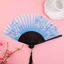 Folding fan womens small court style retro style mini portable small clear 7 inch daily summer 5 nostalgia