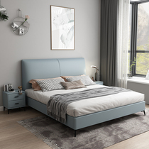 New washout tech cloth art bed children 1 35M girls princess modern minima light luxury genuine leather boy 1 2 m