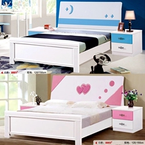 Lacquered wood bed 1 5 princess girl 1 35x1 9 m Blue Boy pink childrens small white 1 2