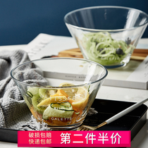 Creative fruit salad bowl home transparent crystal glass bowl thickened small Bowl European large dessert bowl