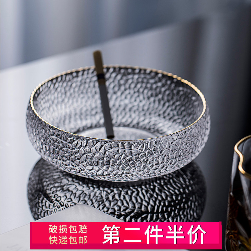Upscale minimalist Nordic ins Crystal Tobacco Ashtray Creative Individuality Trend Home Living Room Smoking Ash-proof Fly Ash