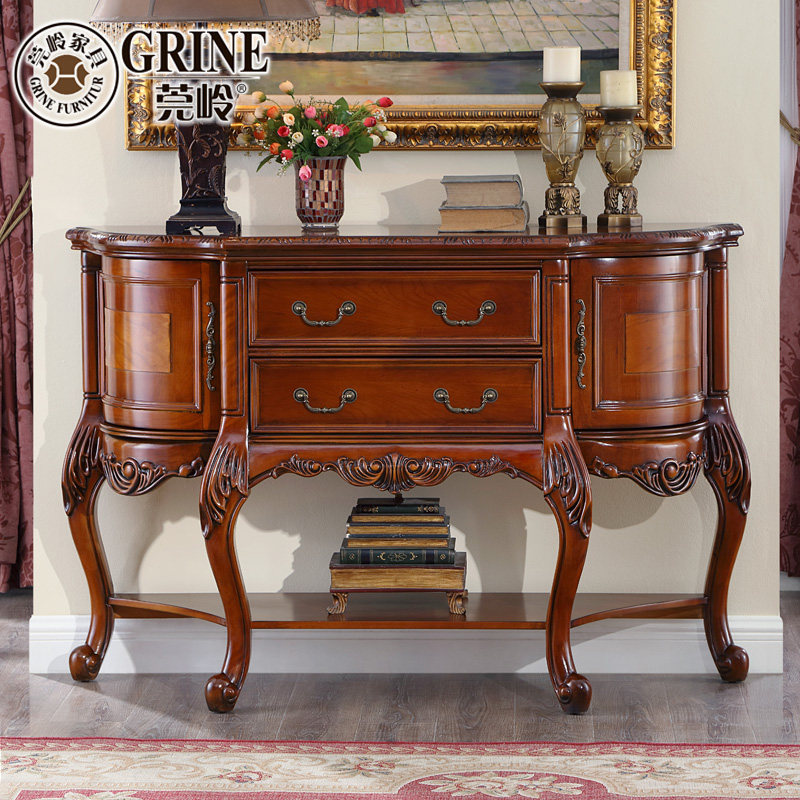 Eurostyle Living Room Tea Water Cabinet Xuanguan Cabinet American Countryside Solid Wood Dining Side Cabinet Kitchen Drawers Containing Box containing cabinet T