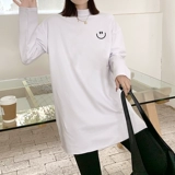 Белая цветная приятная телу осенняя бархатная футболка, лонгслив, высокий воротник, в западном стиле, 2023, свободный крой