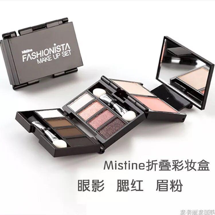 Thái Lan gấp đôi bóng mắt sửa chữa năng lực trang điểm hộp phấn lông mày cao nhẹ blush mười màu mini đĩa trang điểm phấn má nars