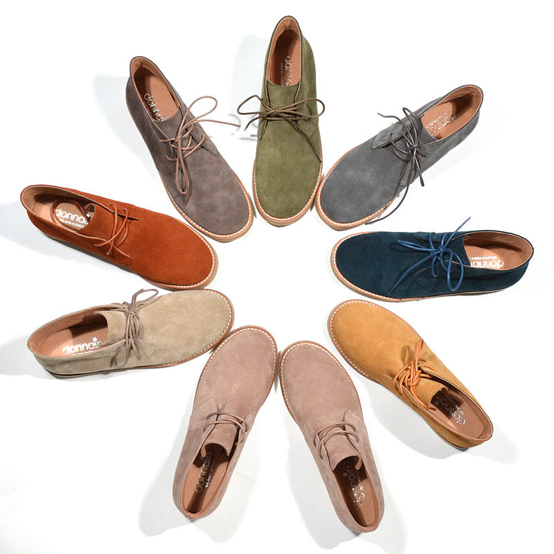 Eurna frosted leather Martin boots ladies retro short boots Inn wind flat low for leather and ankle comfort Desert Boots