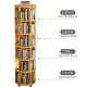 Solid Wood Bookshelf Floor-Standing Storage Rack 360-Degree Rotating Mobile Storage Cabinet Children's Bedroom Integrated Wall-Mounted Corner Shelf