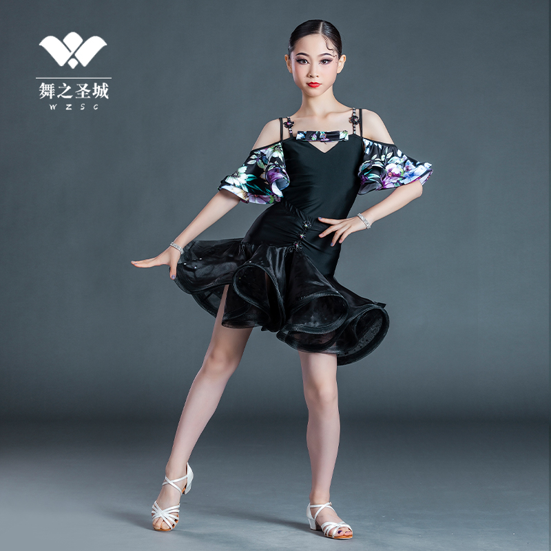 Children Latin dance suit new summer girls' competition to practice the early childhood examination regulations for the performance of a foreign dress