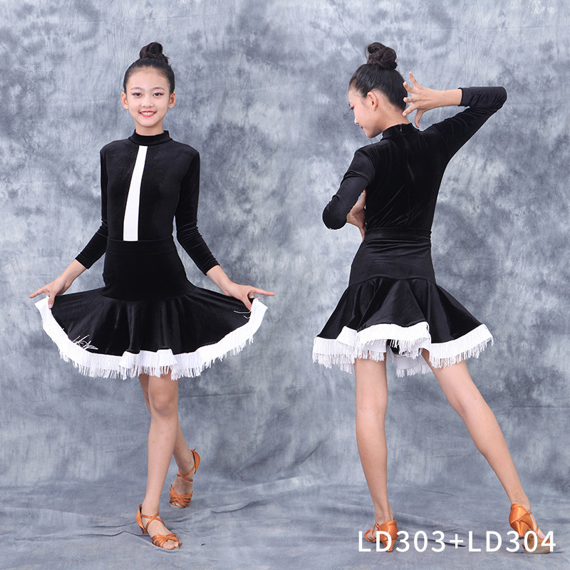 Autumn and winter Latin dance costumes for children and girls in spring and summer