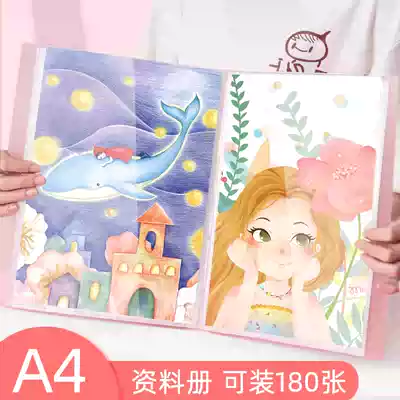 A4 candy color data book picture clip poster book folder multi-layer students with 16K Works Collection picture album favorites storage this award art collection finishing book drawing paper piano score clip