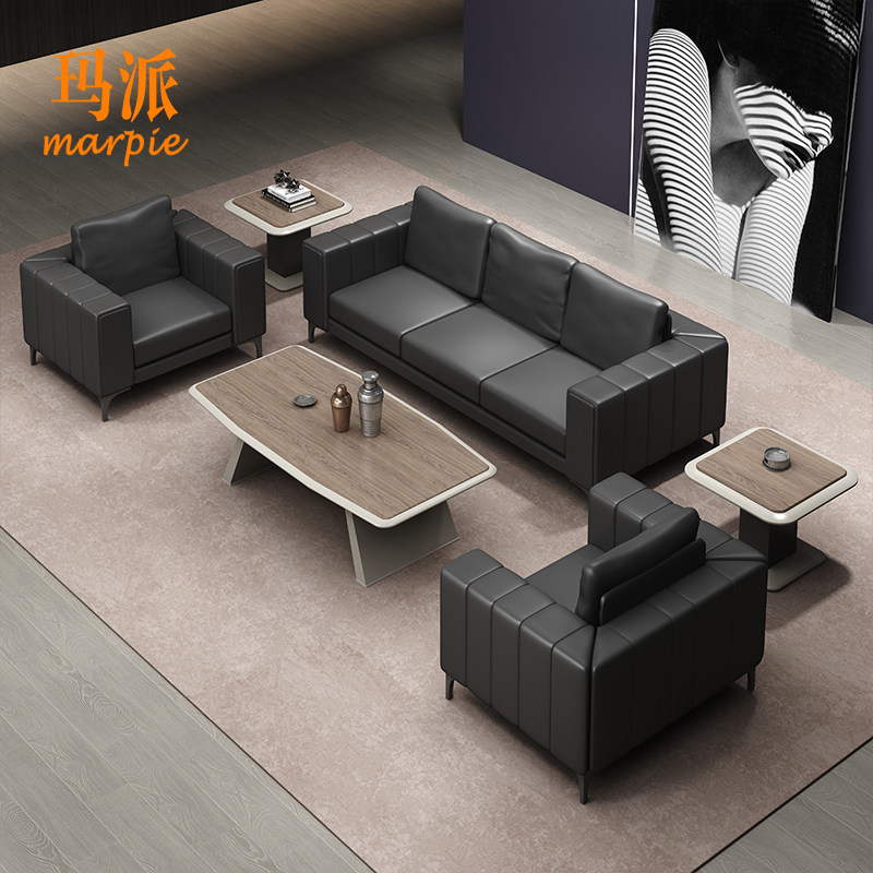 Willstyle boss's office sofa minimalist modern tea table combination suit business reception guest trio position sofa